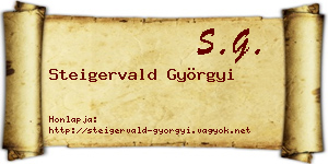 Steigervald Györgyi névjegykártya